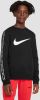Nike Sportswear Repeat Sweatshirt van fleece met ronde hals voor jongens Zwart online kopen