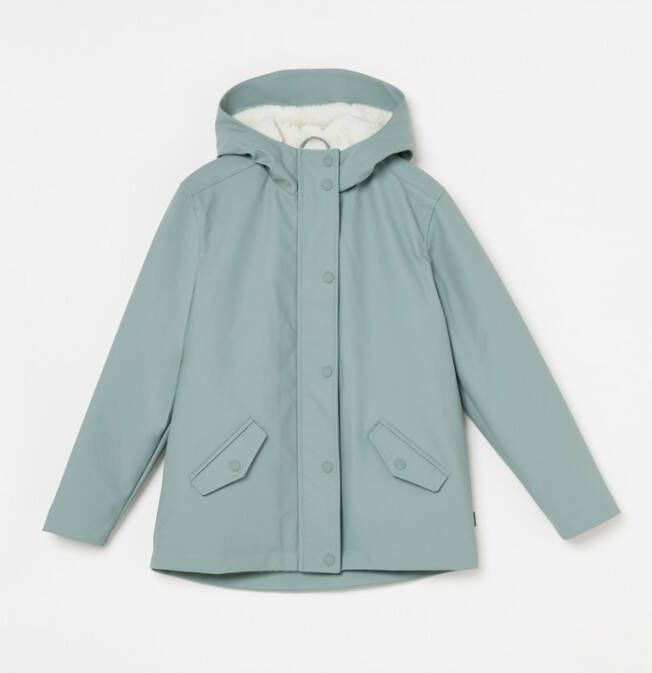 America Today Janice regenjas met teddy voering en capuchon