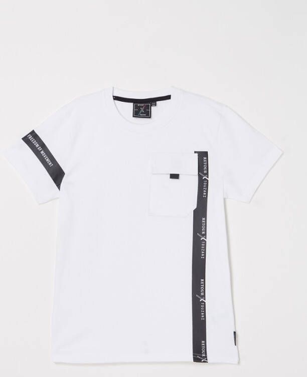 Retour Denim ! Jongens Shirt Korte Mouw -- Wit Katoen