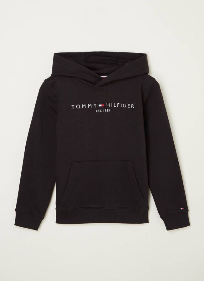 Tommy Hilfiger unisex hoodie met logo zwart