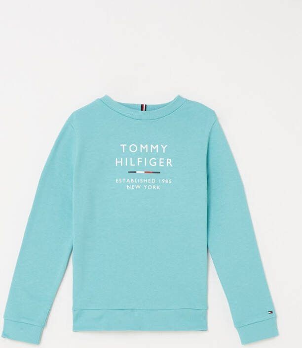 Tommy Hilfiger ! Jongens Sweater -- Turquoise Katoen/polyester