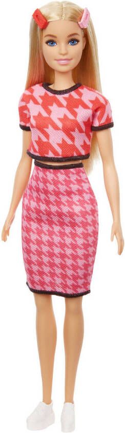 Barbie Fashionista Pop met oranje/roze topje en rokje