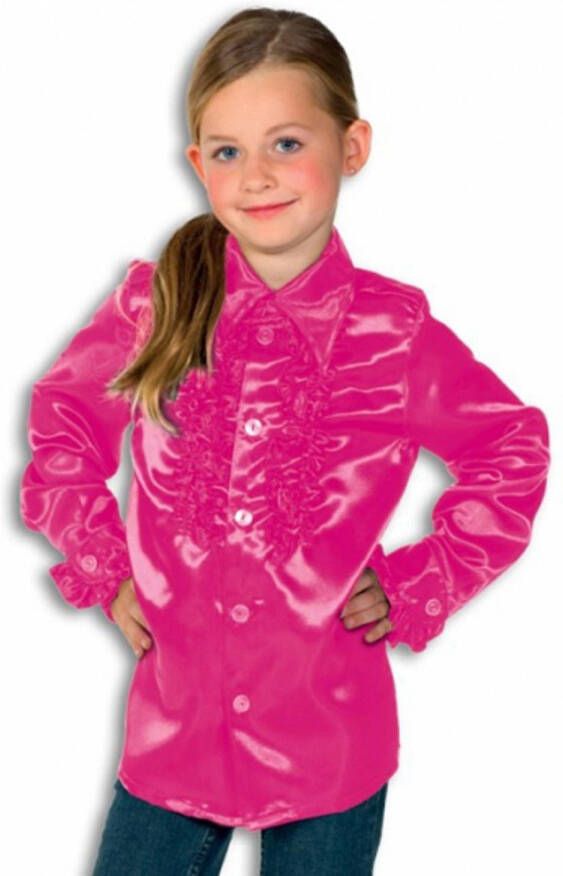 Merkloos Rouches Blouse Roze Voor Jongens 140 Carnavalsblouses