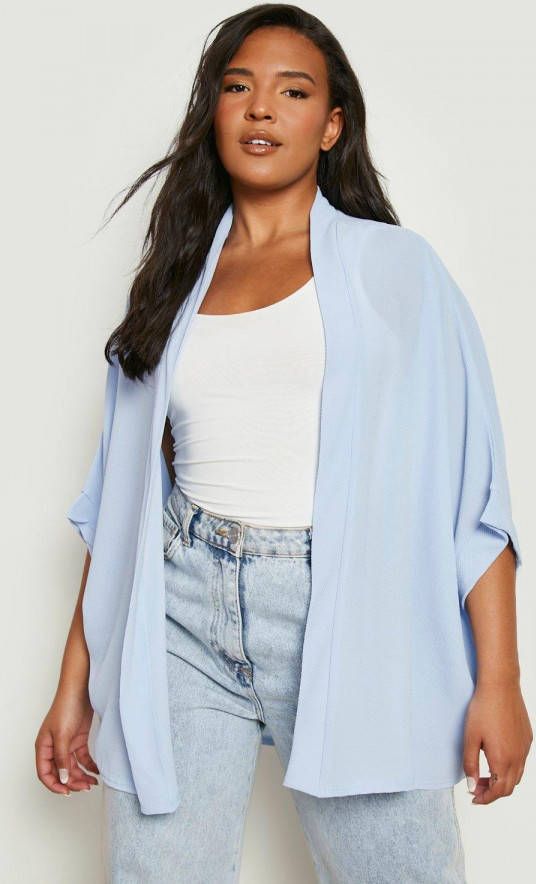 boohoo Plus Geweven Kimono, Baby Blue