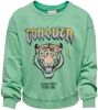 ONLY KIDS GIRL sweater KOGLUCINDA met printopdruk groen online kopen