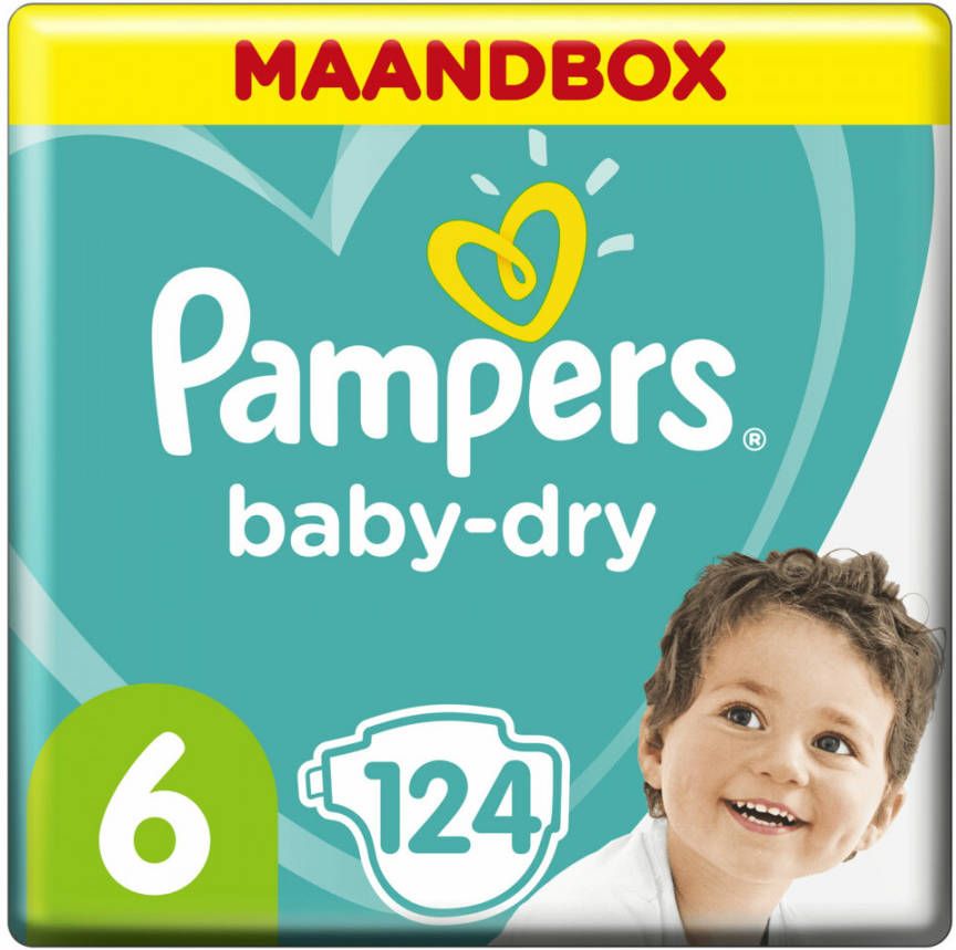Pampers Baby Dry Gr. 6 Extra Large(16+ kg)Maandvoordeelbox 124 stuks
