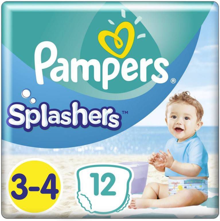 Pampers Splashers Maat 3-4 (6-11 kg) 12 wegwerpbare zwemluiers