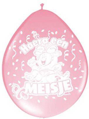 Shoppartners Geboorteballonnen Hoera Een Meisje 30 Cm 8 Stuks