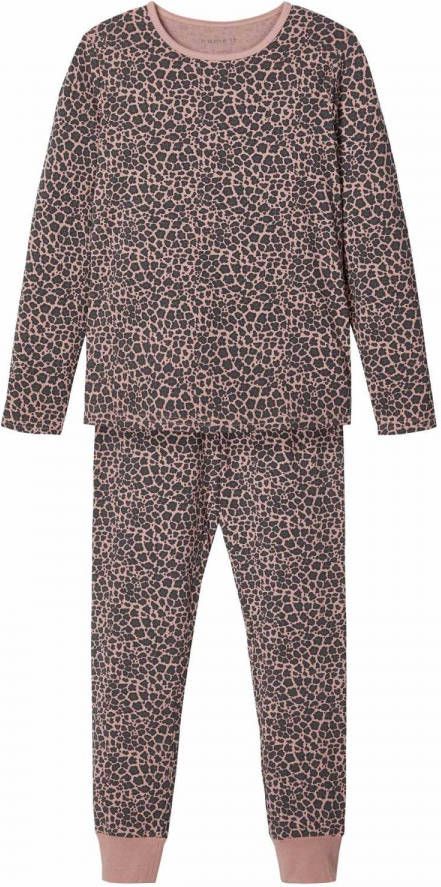 name it ! Meisjes Pyjama Maat 140 All Over Print Katoen/elasthan