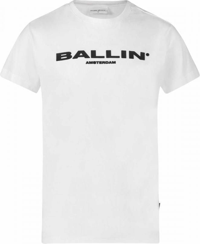 Ballin Amsterdam ! Jongens Shirt Korte Mouw Maat 164 Wit Katoen/elasthan