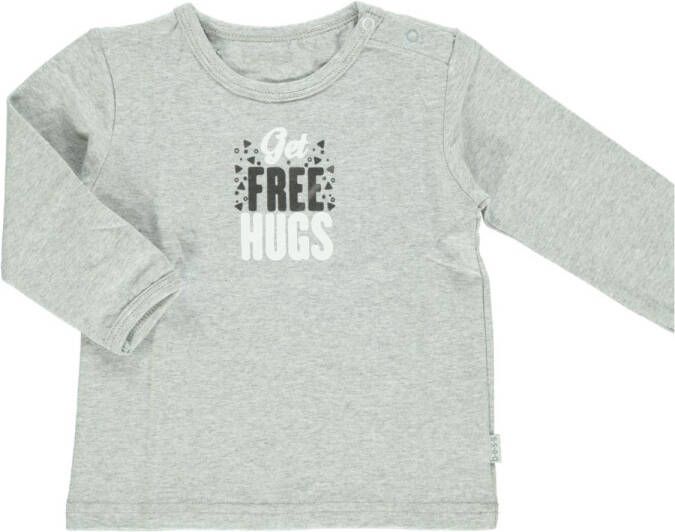 Bess ! Jongens Shirt Lange Mouw -- Grijs Katoen/elasthan