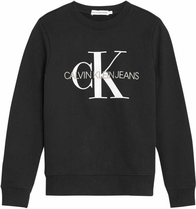 Calvin klein Jeans! Jongens Sweater Maat 164 Zwart Katoen