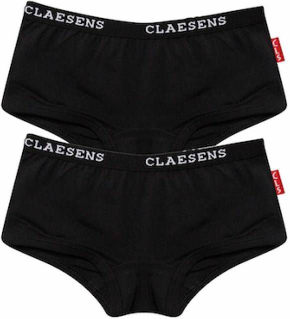 Claesens ! Meisjes 2pack Boxer Maat 140 Zwart Katoen/lycra