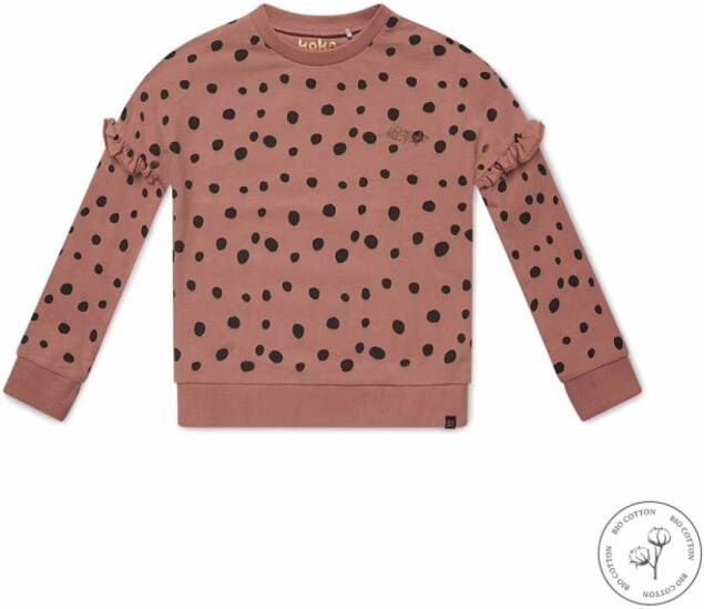 Koko Noko sweater Nova emet all over print en ruches oudroze
