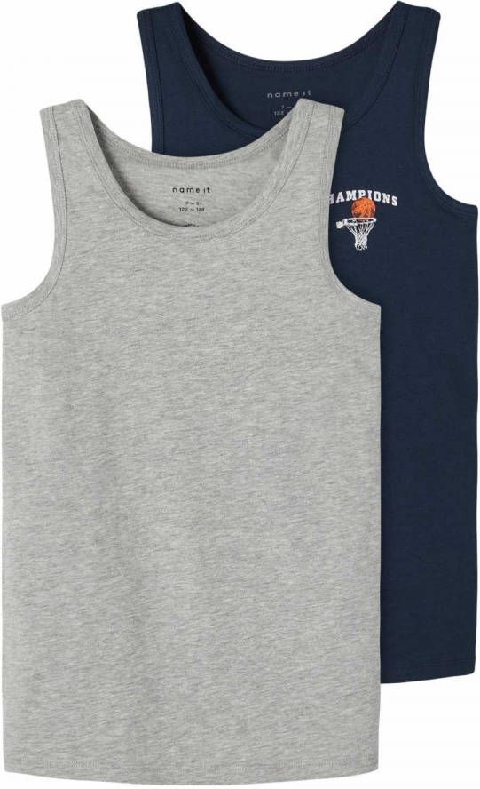 name it ! Jongens 2 Pack Hemd -- Diverse Kleuren katoen met elasthan/viscose