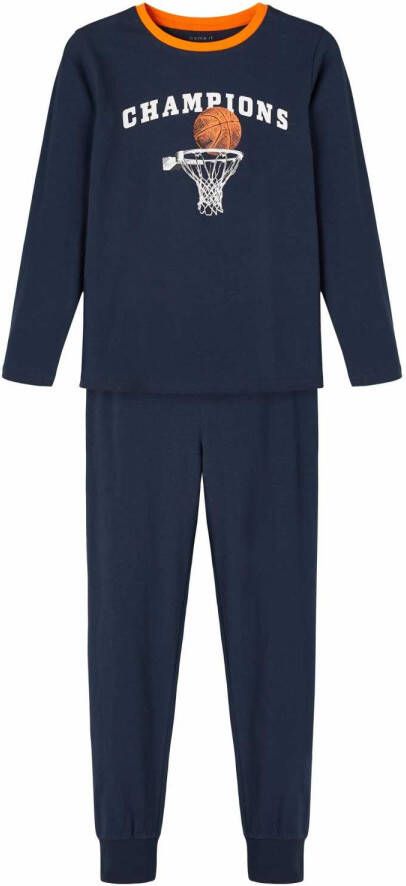 name it ! Jongens Pyjama -- Donkerblauw Katoen/elasthan