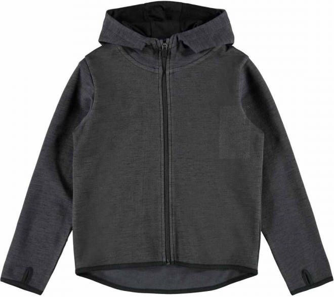 NAME IT KIDS gemêleerd vest NKMSCOTT met biologisch katoen antraciet