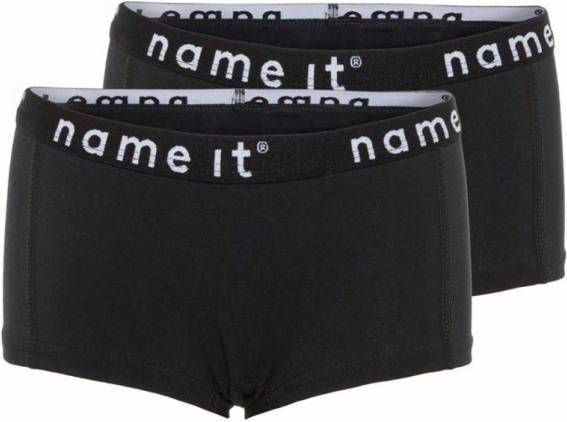 name it ! Meisjes 2 Pack Hipster -- Zwart Katoen/elasthan