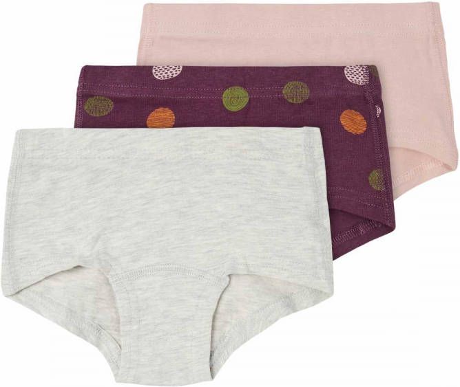 name it ! Meisjes 3 Pack Hipster -- Diverse Kleuren Katoen/elasthan