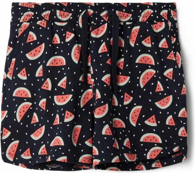 NAME IT KIDS regular fit sweatshort NKFVIGGA met all over print donkerblauw