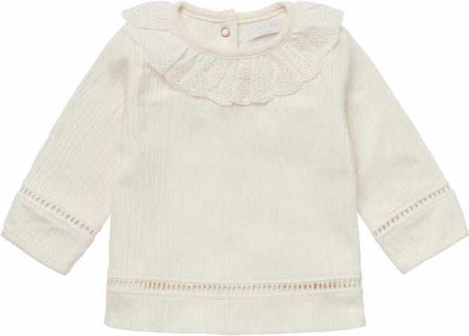 Noppies ! Meisjes Shirt Lange Mouw -- Off White Katoen/polyester/elasthan