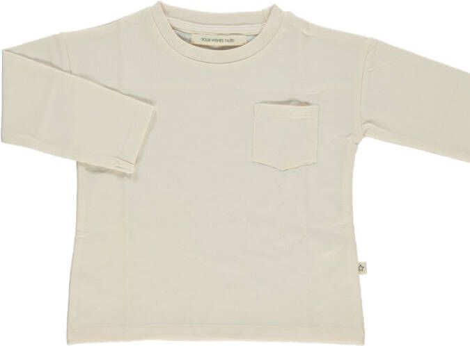 Your Wishes ! Unisex Shirt Lange Mouw -- Ecru Katoen/elasthan