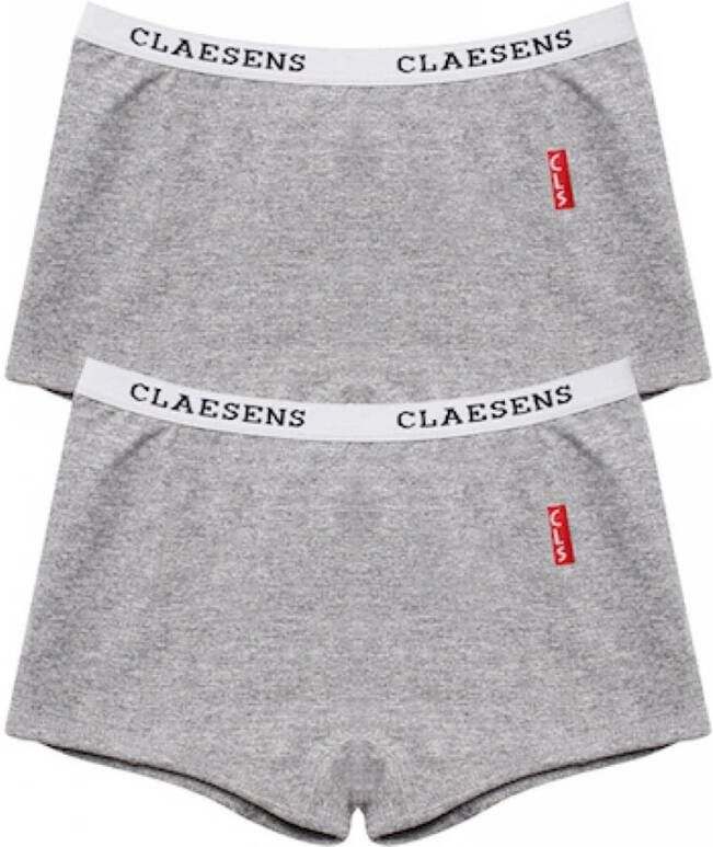 Claesens ! Meisjes 2-pack Boxers Maat 128 Grijs Katoen/lycra