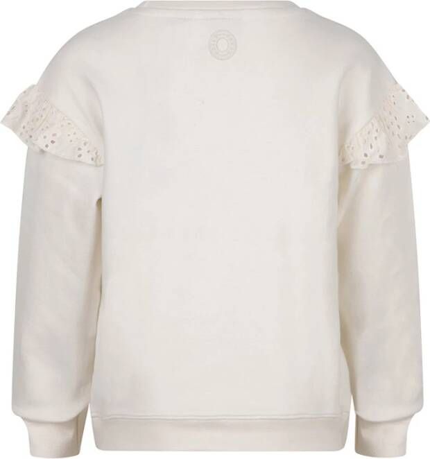Daily7 ! Meisjes Sweater -- Off White Katoen/elasthan