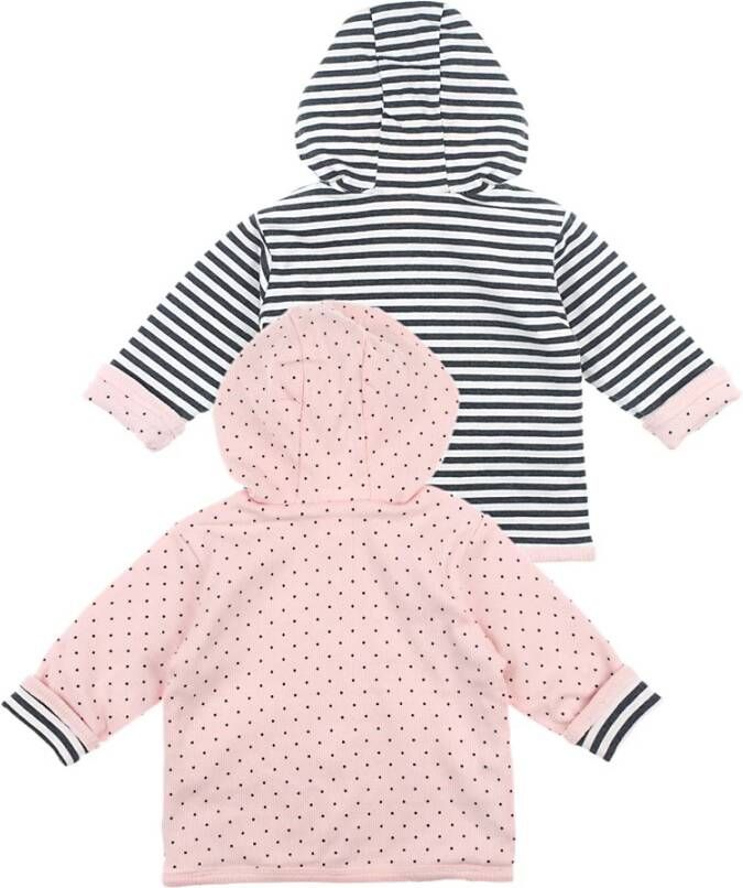 Feetje Omkeerbaar jack met capuchon Dots antraciet melange