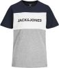 JACK & JONES JUNIOR T shirt JJELOGO met logo donkerblauw/wit/grijs melange online kopen
