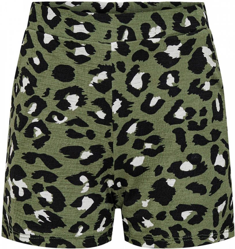 ONLY KIDS sweatshort KONPELLA met all over print donkergroen/zwart/wit
