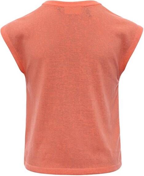 Looxs Revolution T shirt papaya linnen look voor meisjes in de kleur
