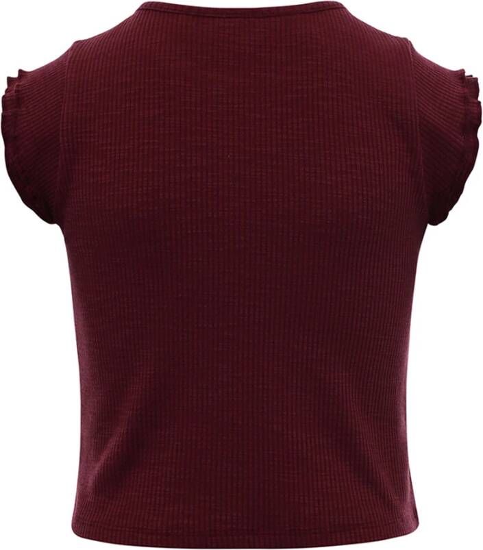 LOOXS ! Meisjes Shirt Korte Mouw -- Aubergine Katoen/polyester