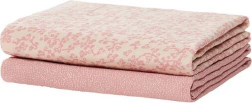 Noppies Baby Comfort Mixed dessin hydrofiele luier set van 2 GOTS 70x70 cm Misty Rose