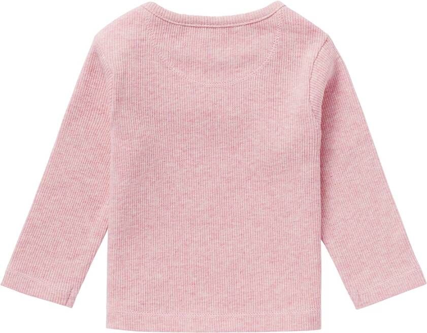 Noppies baby ribgebreide longsleeve Natal met biologisch katoen lichtroze