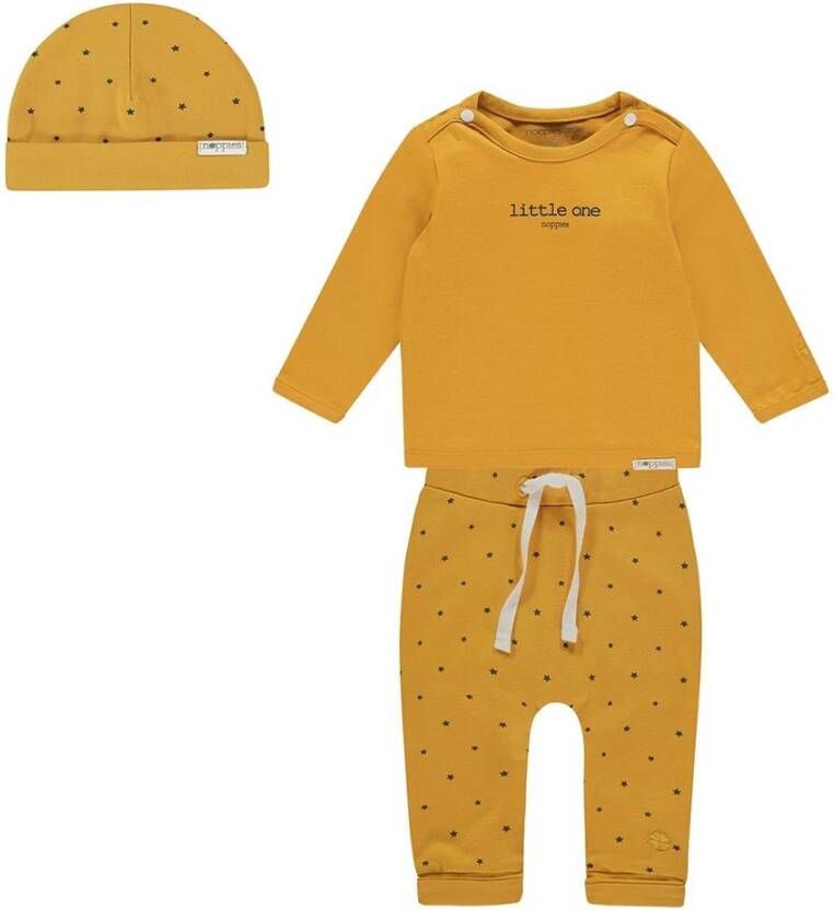 Noppies ! Unisex Driedelige Set -- Okergeel Katoen/elasthan