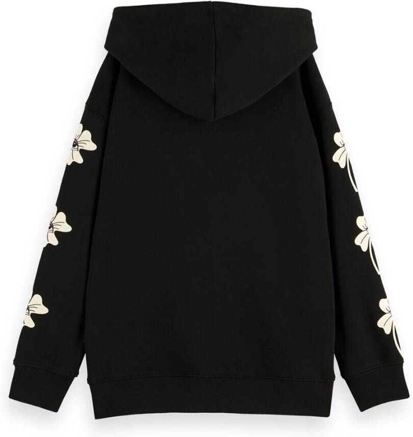 Scotch & Soda hoodie met printopdruk zwart