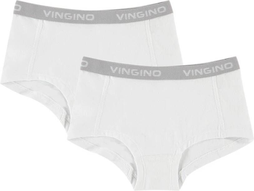 Vingino ! Meisjes 2-pack Hipster Maat 140 Wit Katoen/elasthan