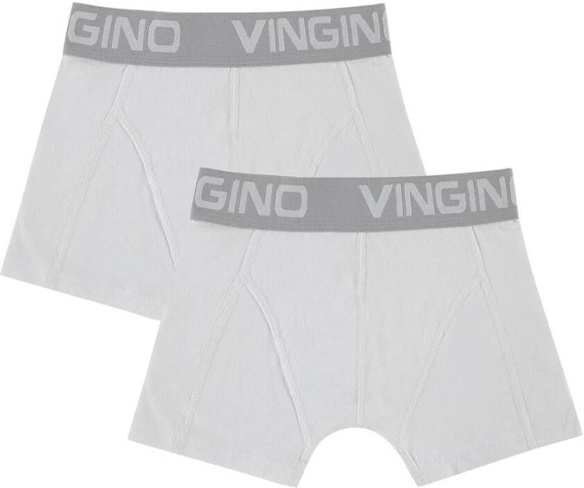 VINGINO ! Jongens 2-pack Boxer Maat 140 Wit Katoen/elasthan