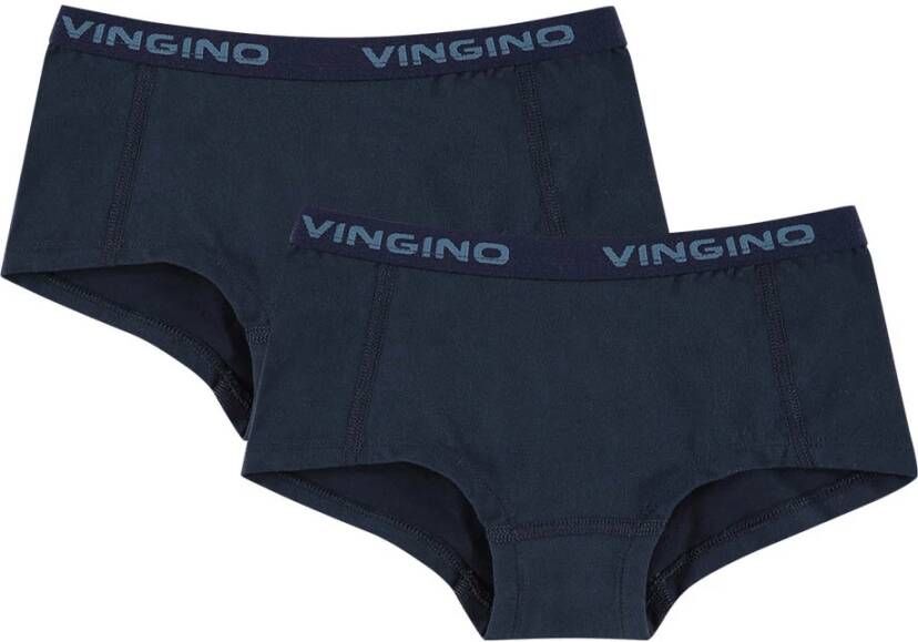 Vingino ! Meisjes 2-pack Hipster Maat 116 Donkerblauw Katoen/elasthan