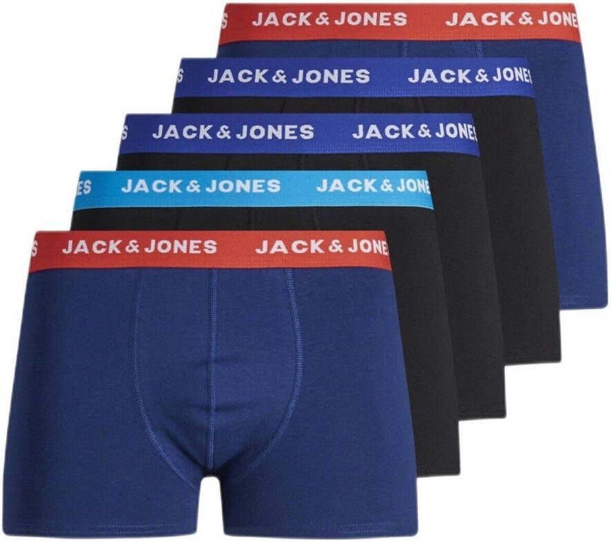 JACK & JONES JUNIOR boxershort set van 5 donkerblauw/zwart