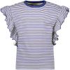 Like Flo Blauw/wit Gestreepte T shirt Stripe Jersey Ruffle Tee online kopen