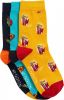 WE Fashion sokken set van 3 geel/blauw/zwart online kopen