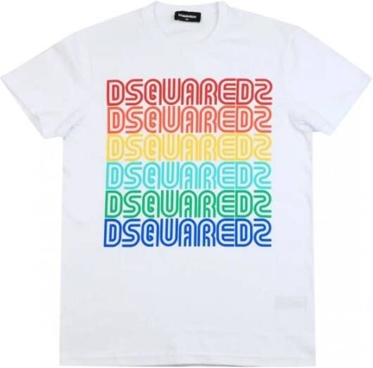 Dsquared2 Tee shirt logo , Wit, Heren