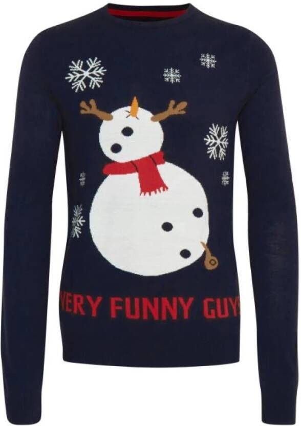 Blend Kersttrui grappige jongens , Blauw, Heren