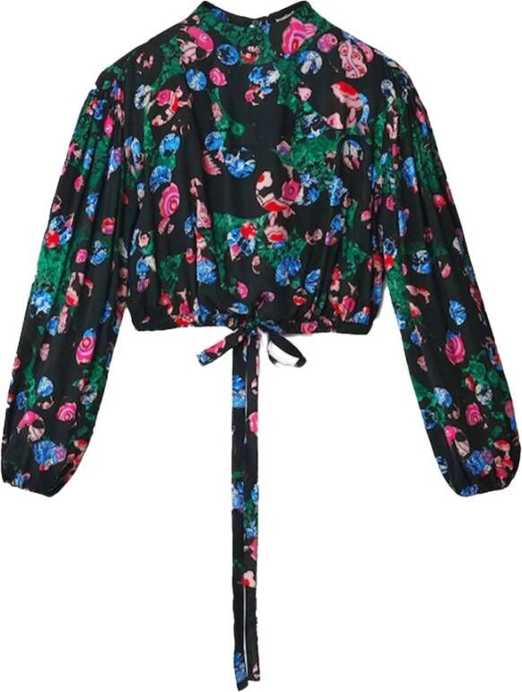 Desigual Blus Garden 22Wwbw09 , Zwart, Dames