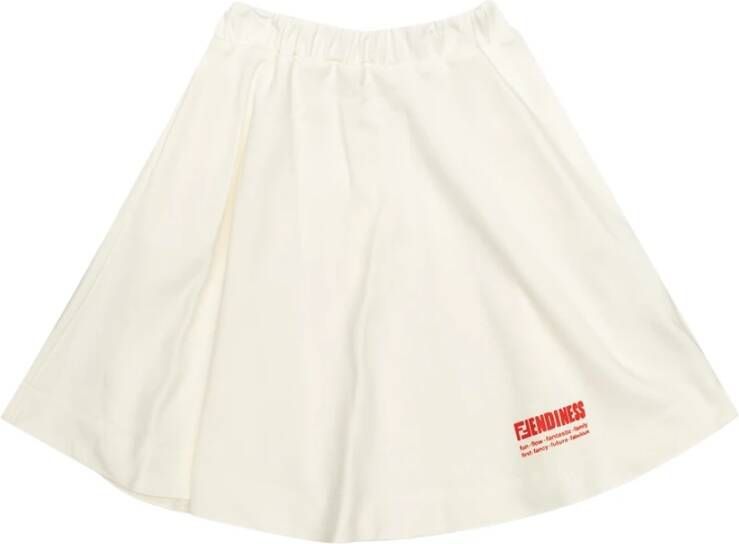 Fendi Katoenen rok met logo , Wit, Unisex