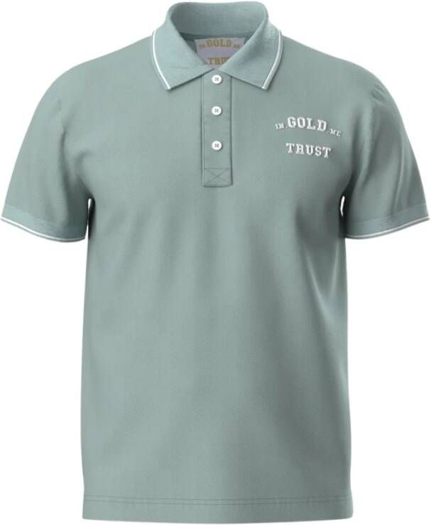 In Gold We Trust Het Boris Polo T shirt , Blauw, Heren
