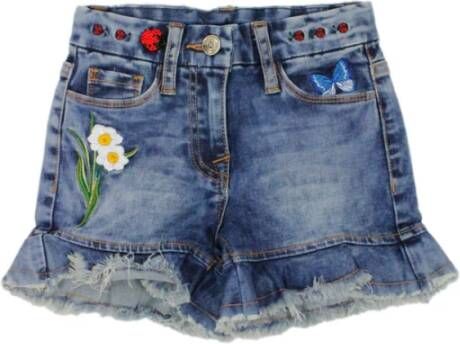 Monnalisa Shorts jeans fiori , Blauw, Dames