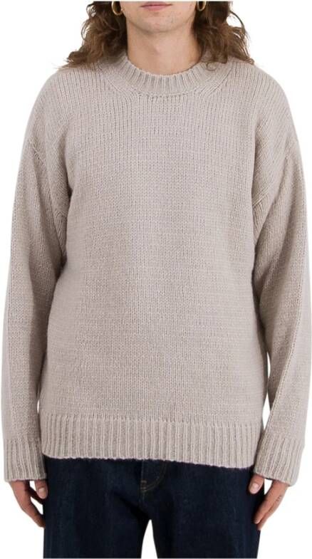 Roberto Collina Ronde hals gekweek , Grijs, Heren